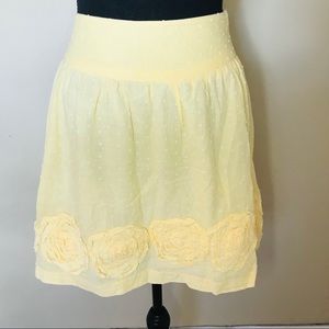 2/$20 Pale Yellow Swiss Dot Stretch Skirt Size XS